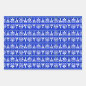 ギリシャのアラベスク地中海の様式の青 ラッピングペーパーシート (正面)