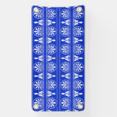 ギリシャのアラベスク地中海の様式の青 横断幕 (縦)