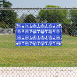 ギリシャのアラベスク地中海の様式の青 横断幕