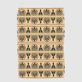 ギリシャのアラベスク地中海の様式ブラウン ゴルフタオル (正面)