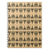 ギリシャのアラベスク地中海の様式ブラウン ノートブック (正面)