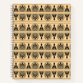 ギリシャのアラベスク地中海の様式ブラウン ノートブック (正面)