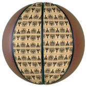 ギリシャのアラベスク地中海の様式ブラウン バスケットボール (縦)