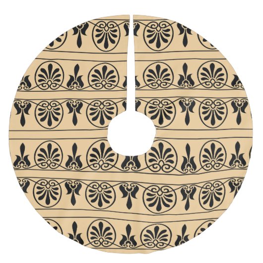 ギリシャのアラベスク地中海の様式ブラウン ブラッシュドポリエステルツリースカート (正面)