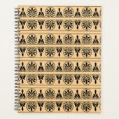 ギリシャのアラベスク地中海の様式ブラウン プランナー手帳 (正面)