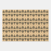 ギリシャのアラベスク地中海の様式ブラウン ラッピングペーパーシート (正面3)