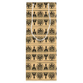 ギリシャのアラベスク地中海の様式ブラウン ワインギフトバッグ (裏面)