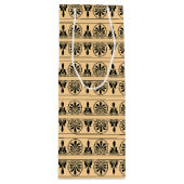 ギリシャのアラベスク地中海の様式ブラウン ワインギフトバッグ (正面)