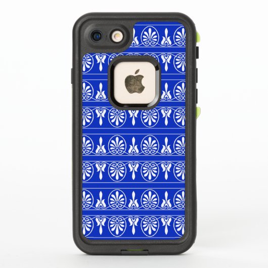 ギリシャのアラベスク地中海柄 ブルー LifeProof iPhoneケース (裏面)