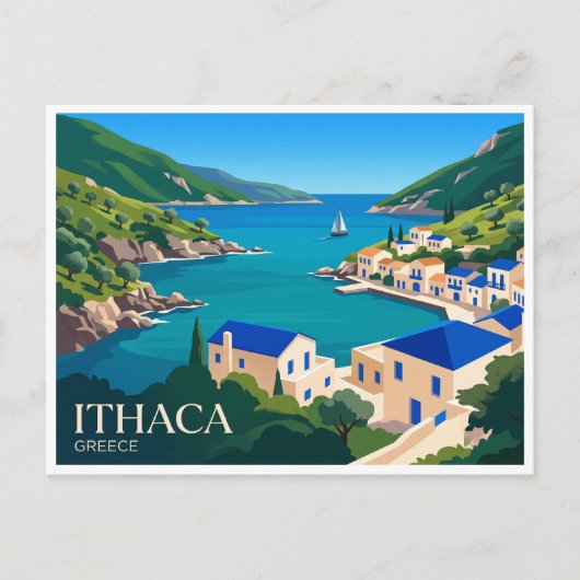 ギリシャのイサカ島 ポストカード (正面)
