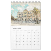 ギリシャのイメージのスケッチ カレンダー (1月 2026)