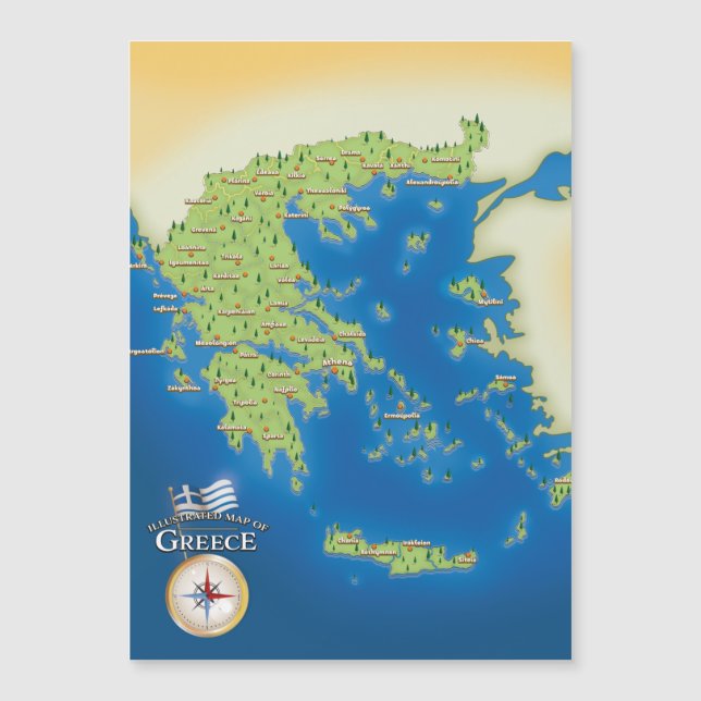 ギリシャのイラスト地図 (正面)