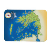 ギリシャのイラスト地図 マグネット (横)
