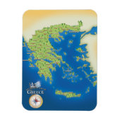 ギリシャのイラスト地図 マグネット (縦)