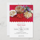 ギリシャのイースターとフェスティバル食品と卵招待状 招待状 (正面)