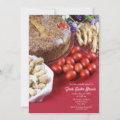 ギリシャのイースターをお祝いしよう！ツーレキのパンを添えたカード 招待状 (正面)