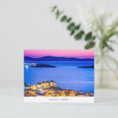 ギリシャのウィンドミル付きミコノスハガキ ポストカード (スタンド正面)