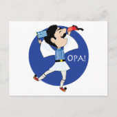 ギリシャのエブゾーン踊り国旗OPA! ポストカード (正面)