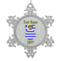 ギリシャのエンジェル国旗の茶色パーソナライズされた髪