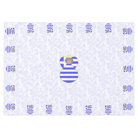 ギリシャのエンジェル灰色の髪の旗のテーブルクロス テーブルクロス (正面(横))