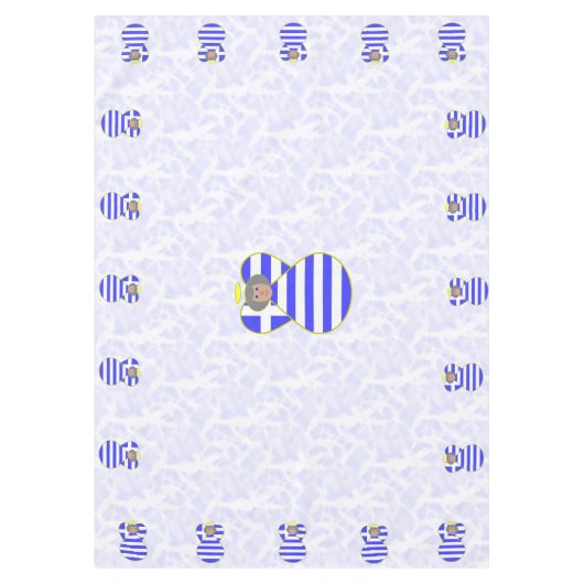 ギリシャのエンジェル灰色の髪の旗のテーブルクロス テーブルクロス (正面)