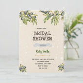 ギリシャのオリーブテーマパーティーブライダルシャワー招待 招待状 (スタンド正面)