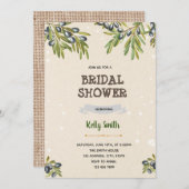 ギリシャのオリーブテーマパーティーブライダルシャワー招待 招待状 (正面/裏面)