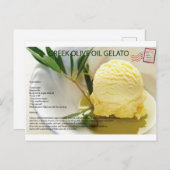 ギリシャのオリーブ油のGelatoのレシピの郵便はがき ポストカード (正面/裏面)
