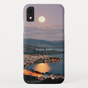 ギリシャのカストリア(ラベル付き、ムーンライトナイト iPhone XRケース
