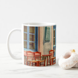 ギリシャのカフェの前 コーヒーマグカップ
