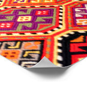 ギリシャのカーペ伝統的ットモチーフフォークパターン真正 ポスター (角)