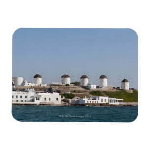ギリシャのキクラデス諸島の島、MykonosのMykonosの町、 マグネット