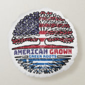 ギリシャのギリシャのアメリカ合衆国アメリカ合衆国の統一された州ツリー ラウンドクッション (裏面)