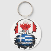 ギリシャのギリシャのカナダの木のルーツ国旗 キーホルダー (裏面)
