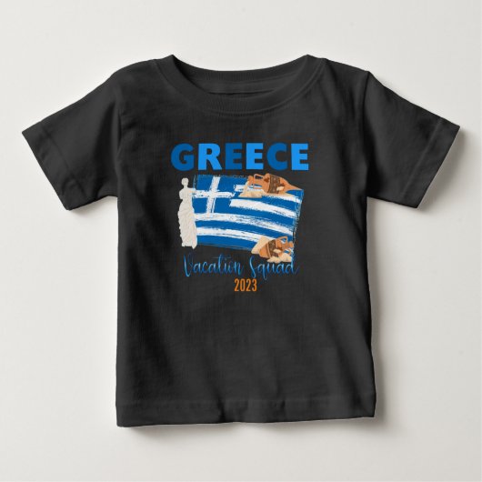 ギリシャのギリシャの休暇ヨーロッパ旅行グループマッチング ベビーTシャツ (正面)