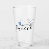 ギリシャのギリシャハート国旗 タンブラーグラス (正面)