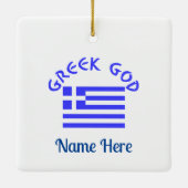 ギリシャのギリシャ国旗パーソナライズされた セラミックオーナメント (裏面)
