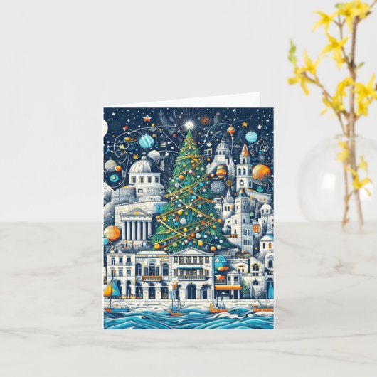 ギリシャのクリスマス カード (黄色い花)