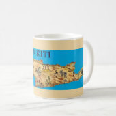 ギリシャのクレタ島のイラスト入り地図マグ コーヒーマグカップ (正面右)