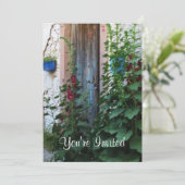 ギリシャのクレタ島の美しい古い青いドア 招待状 (スタンド正面)