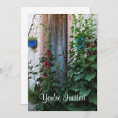 ギリシャのクレタ島の美しい農村の古い青いドア 招待状 (正面/裏面)