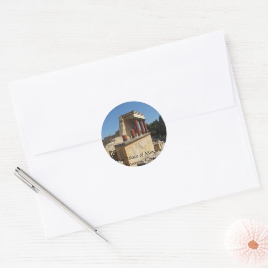 ギリシャのクレタ島ノッソスにあるミノスの宮殿 ラウンドシール (封筒)