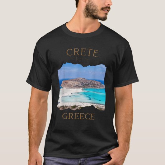 ギリシャのクレタ島 バロスビーチの風景 Tシャツ (正面)