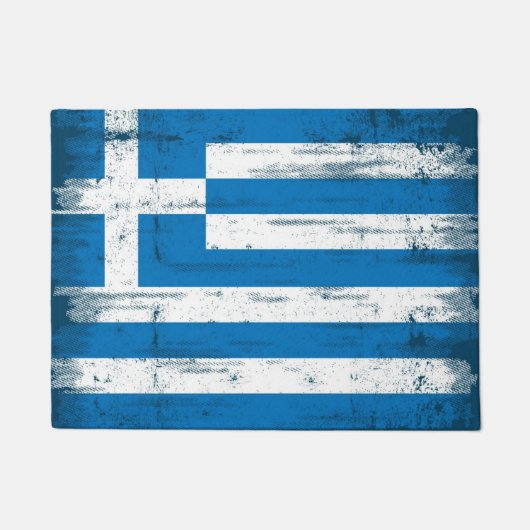 ギリシャのグランジな旗 ドアマット (正面)