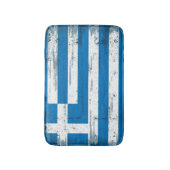 ギリシャのグランジな旗 バスマット (正面縦)