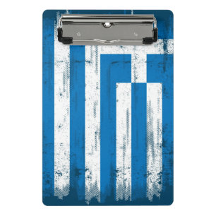ギリシャのグランジな旗 ミニクリップボード