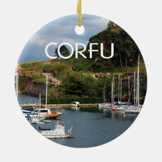 ギリシャのコルフ島の写真 セラミックオーナメント (裏面)