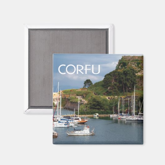 ギリシャのコルフ島の写真 マグネット (正面/裏面)