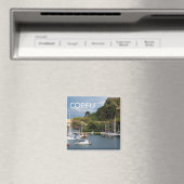 ギリシャのコルフ島の写真 マグネット (インサイチュ (食洗機))