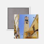 ギリシャのコルフ、セントスピリドン教会 マグネット (正面/裏面)